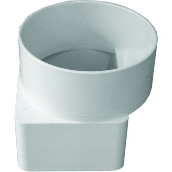 Canplas 414463BC Downspout Adapter, 3 x 4 in Connection, Hub, PVC, White