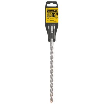 DEWALT DW5438 Hammer Drill Bit, 1/2 in Dia, 10 in OAL, Helix Flute, 4-Flute, 25/64 in Dia Shank, SDS Plus Shank