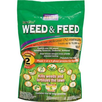 DuraTurf 60424 Weed and Feed Lawn Fertilizer, 48 lb, Solid, 16-0-8 N-P-K Ratio