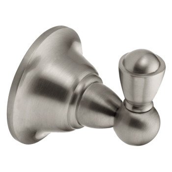 Moen Sage Series DN6803BN Robe Hook, 30 lb, 1-Hook, Zinc, Brushed Nickel, Wall Mounting