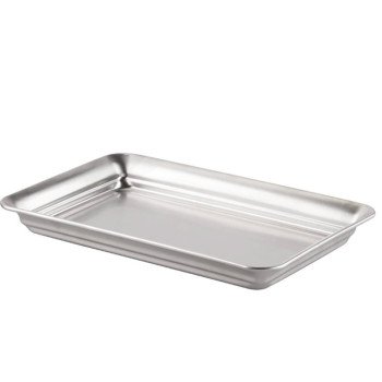 Interdesign 2870 Bathroom Tray, 9.7 in L, 6.3 in W, 1 in H, Stainless Steel, Silver