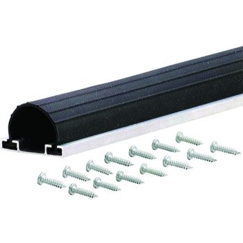 M-D 87643 Garage Door Bottom, 1-5/8 in W, 2-3/4 in Thick, 9 ft L, Aluminum/Vinyl, Black