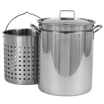 STOCKPOT STAINLESS W/BSKT 44QT