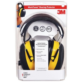 3M TEKK Protection 90541 Ear Muffs, 22 dB NRR, Black/Yellow