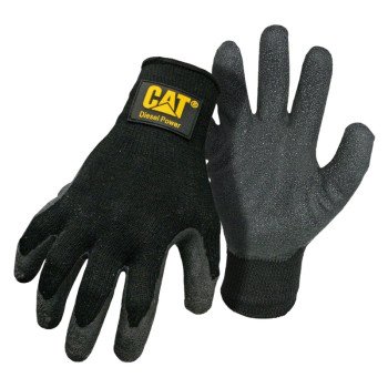 Cat CAT017400M String Gloves with Diesel Power Logo, Men's, M, Wing Thumb, Cotton/Poly, Black