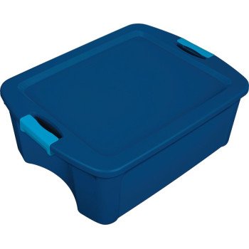 Sterilite 14447406 Carry Tote, Plastic, True Blue, 23-5/8 in L, 18-5/8 in W, 9-1/4 in H