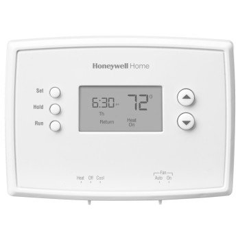 Honeywell RTH221 Series RTH221B1021 OG Programmable Thermostat, 24 V, 40 to 99 deg F Control, Digital Display, White