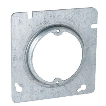 Raco 829 Electrical Box Cover, 4-11/16 in L, 4-11/16 in W, Square, Galvanized Steel