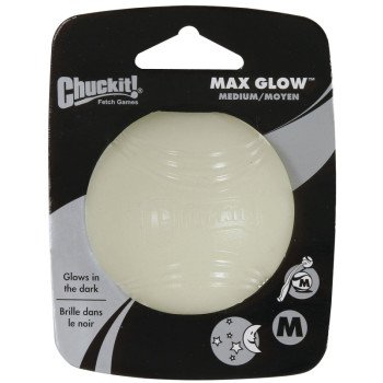 Chuckit! 32313 Dog Toy, M, Natural Rubber, Glow White