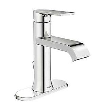 Moen Genta Series WS84760 Bathroom Faucet, 1.2 gpm, 1-Faucet Handle, Metal, Chrome, 4 in Faucet Centers, Lever Handle