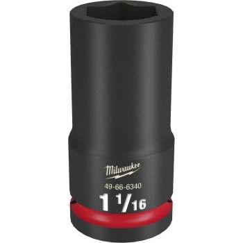 Milwaukee SHOCKWAVE Impact Duty Series 49-66-6340 Deep Impact Socket, 1-1/16 in Socket, 3/4 in Drive, Square Drive