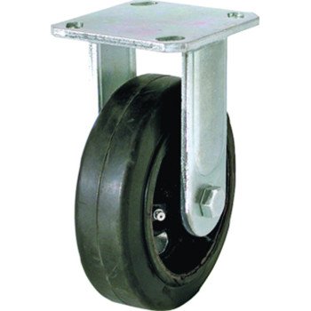 Shepherd Hardware 9494 Rigid Caster, 6 in Dia Wheel, 2 in W Wheel, Rubber Wheel, 410 lb