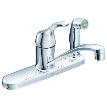 Moen Adler Series CA87554C Kitchen Faucet, 0.01 in H Spout, Chrome Plated, 0.01 in, 10-1/4 in W x 6-5/8 in H Dimensions