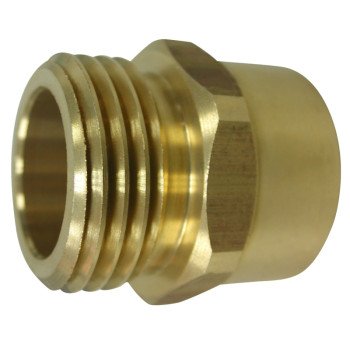 Landscapers Select PMB-468-3L Hose to Pipe Connector, 3/4 x 3/4, MHT x FIP, Brass, Brass, For: Garden Hose