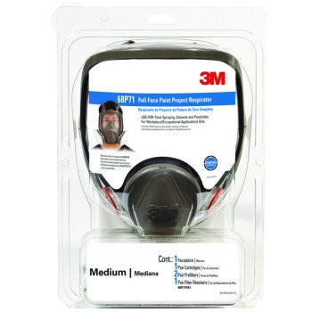 3M TEKK Protection 68P71PA1-A/68P71 Full Face Paint Respirator, M Mask, P95 Filter Class, Black