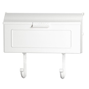 Pro-Df AL360B Standard Mailbox, 500 cu-in, Aluminum, Powder-Coated, White, 16 in W, 4 in D, 13 in H