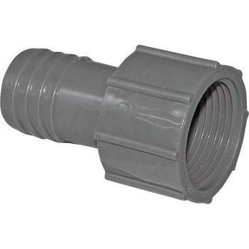 Boshart UPVCFA-10 Pipe Adapter, 1 in, FPT x Insert, PVC, Gray