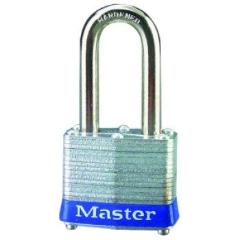 Master Lock 3UPLF Padlock, 9/32 in Dia Shackle, 1-1/2 in H Shackle, Steel Shackle, Steel Body, Laminated