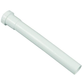 Danco 94031 Pipe Extension Tube, 1-1/2 in, 12 in L, Slip-Joint, Plastic, White