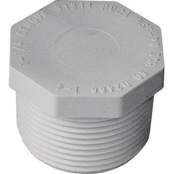 IPEX 435625 Pipe Plug, 1-1/4 in, MPT, PVC, White, SCH 40 Schedule