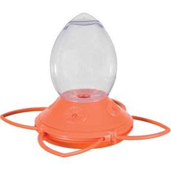 Perky-Pet 449-2 Bird Feeder, 32 oz, 4-Port/Perch, Plastic, Clear/Orange