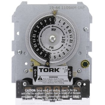 Tork 1109A Series 1109AM-IAP Analog Timer, 40 A, 120/208/277 VAC, 24 hr Cycle, Gray/Silver