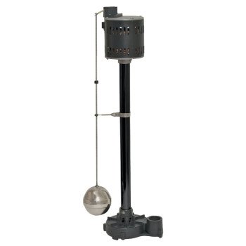 Superior Pump 92301 Sump Pump, 1-Phase, 2.76 A, 120 V, 0.33 hp, 1-1/2 in Outlet, 50 gpm, Iron/Steel