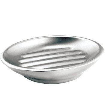 iDESIGN 21160 Soap Dish, Free-Standing Mounting, Stainless Steel, Brushed Silver