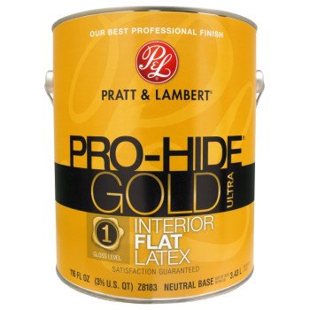 Pratt & Lambert Pro-Hide Gold Ultra Series 0000Z8183-16 Interior Paint, Flat Sheen, Neutral, 1 gal