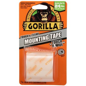 Gorilla 104671 Mounting Tape, 48 in L, 2 in W, Clear