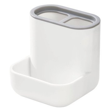 iDESIGN 28552 Toothbrush Holder, Plastic, Gray/White