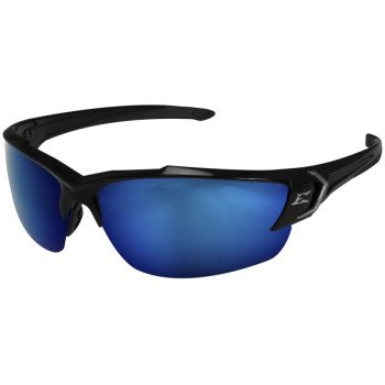 Edge KHOR Series TSDKAP218-G2 Aqua-Precision Polarized Safety Glasses, Mirror Lens, Nylon Frame, Black Frame