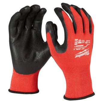 Milwaukee 48-22-8931 Work Gloves, Unisex, M, 7.2 to 7.5 in L, Nitrile, Red, Lined