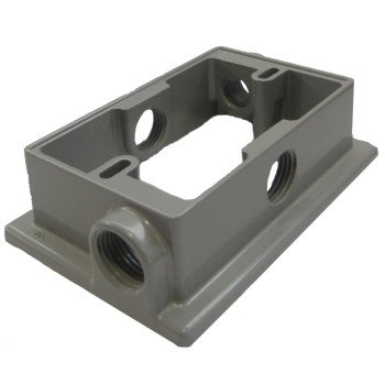 BWF 10XF-1 Box Extension Adapter, 5-1/4 in L, 3-1/2 in W, 1 -Gang, Metal, Gray