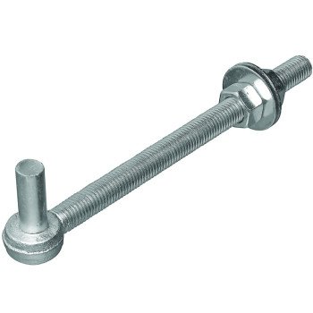 National Hardware N130-674 Full Threaded Bolt Hook, 0.68 in Dia, 12 in L, Steel, Zinc-Plated