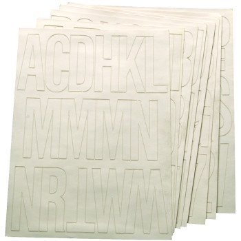 Hy-Ko 30015 Die-Cut Number and Letter Set, 3 in H Character, White Character, White Background, Vinyl