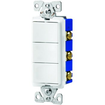 Eaton Wiring Devices 7700 7729W-BOX Combination Switch, 15 A, 120/277 V, SPST, Lead Wire Terminal, White