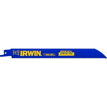 Irwin 372818 Reciprocating Saw Blade, 2 in W, 8 in L, 18 TPI, Bi-Metal Cutting Edge