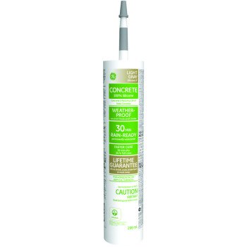 GE Silicone II SE2172 Concrete Sealant, Light Gray, 24 hr Curing, 10.1 oz