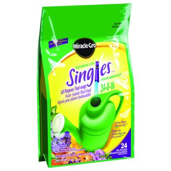 Miracle-Gro Watering Can Singles 103803 All-Purpose Plant Food, 290 g Bag, Solid, 24-8-16 N-P-K Ratio