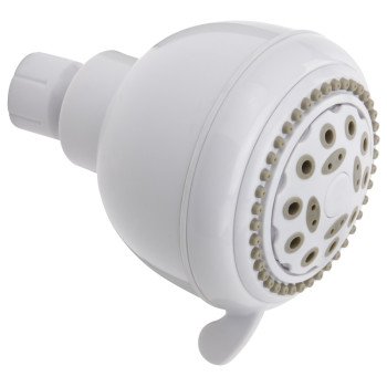 Plumb Pak K701WH Shower Head, Round, 1.8 gpm, 5-Spray Function, 3.35 in Dia