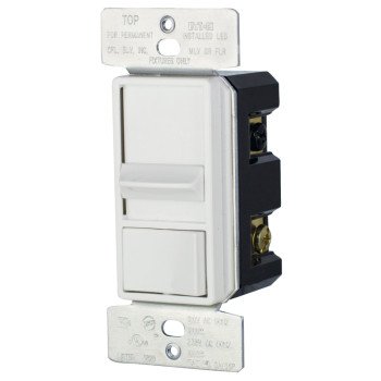 Eaton Cooper Wiring AL SAL06P3-W-2K-L Slide Dimmer, 120 V, 300, 600 W, CFL, ELV, FLR, HAL, INC, LED, MLV Lamp, White