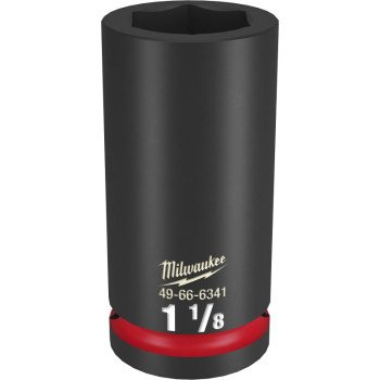 Milwaukee SHOCKWAVE Impact Duty Series 49-66-6341 Deep Impact Socket, 1-1/8 in Socket, 3/4 in Drive, Square Drive