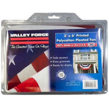 Valley Forge PFF-ST Full Fan Flag, 3 ft W, 6 ft H, Polycotton