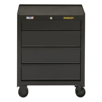 STANLEY STST22742BK Rolling Tool Cabinet, 8030 cu-in, 26-1/2 in OAW, 32 in OAH, 18 in OAD, Steel, Black, 4-Drawer