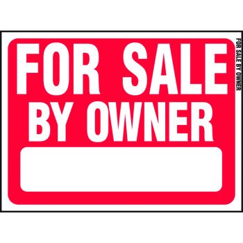 Hy-Ko RS-605 Real Estate Sign, For Sale By Owner, White Legend, Plastic, 24 in W x 18 in H Dimensions