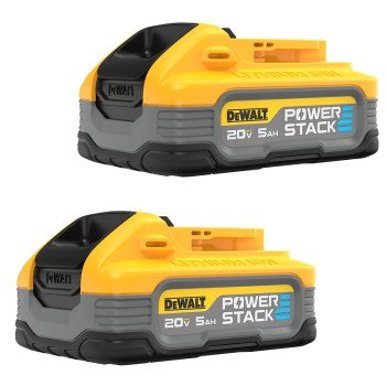 DEWALT POWERSTACK DCBP520-2 Battery, 20 V Battery, 5 Ah, 90 min Charging