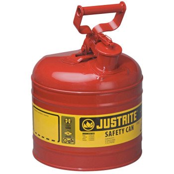 Justrite 7120100 Safety Can, 2 gal, Steel, Red