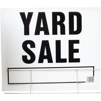 Hy-Ko LYS-5 Lawn Sign, YARD SALE, Black Legend, Plastic, 24 in W x 19 in H Dimensions