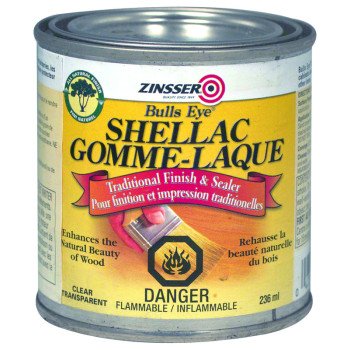 ZINSSER Bulls Eye Z00326 Shellac, Clear, Liquid, 236 mL, Can